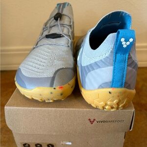 Vivo Barefoot Women’s Trail Shoes - Gray with Blue Accents (EU 39, US 8.5)